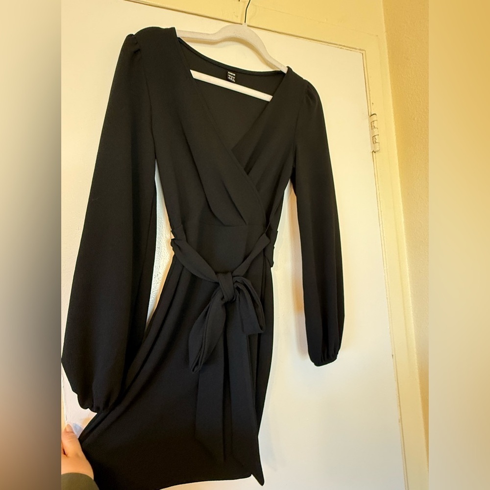 Elegant Black Wrap Dress
